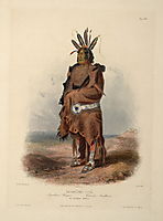 Pachtuwa-Chta, an Arrikkara Warrior, plate 27 from Volume 1 of -Travels in the Interior of North America-, 1843, bodmer
