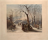 Winter village of the Minatarres, 1843, bodmer