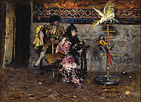 Couple in Spanish dress with two parrots (El Matador), boldini