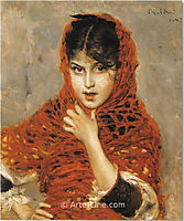 Girl with Red Shawl, boldini