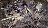 Nude of Young Lady on Couch, boldini