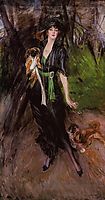 Portrait of a Lady Lina Bilitis with Two Pekinese, 1913, boldini