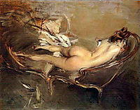 A Reclining Nude on a Day-Bed, c.1900, boldini