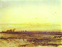 Landscape with Harvesters at Sunset, 1826, bonington