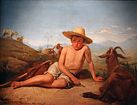 Giotto gardant les chèvres, 1850, bonnat