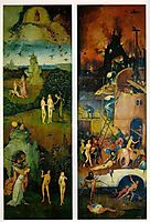 Paradise and Hell, left and right panels of a triptych, 1510, bosch