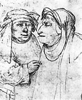 Two Caricatured Heads, bosch