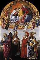 Coronation of the Virgin Altarpiece from San Marco, 1490-92, botticelli