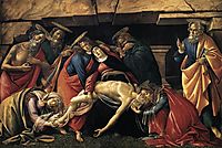 Lamentation over the Dead Christ with Saints, 1490, botticelli