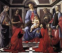 Madonna and Child with Six Saints, c.1470, botticelli