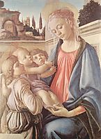 Madonna with two angels, c.1468, botticelli