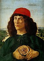 Portrait of a Man with the Medal of Cosimo, 1474, botticelli