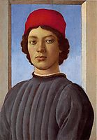 Portrait of a young man with red cap, 1477, botticelli