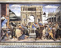 The Punishment of Korah, Dathan and Abiram, 1481, botticelli