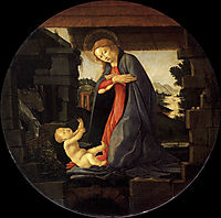 The Virgin Adoring the Child, 1490, botticelli