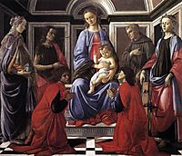 Virgin and Child with Six Saints, 1470, botticelli