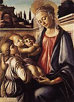Virgin and Child and Two Angels, 1470, botticelli