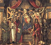 Virgin and Child with Saints from the Altarpiece of San Barnabas, 1488, botticelli
