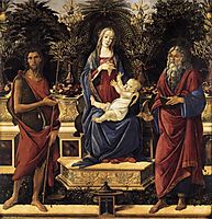 The Virgin on a throne and Child, 1484, botticelli