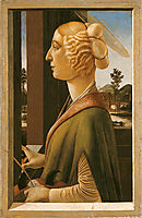 Woman with attributes of Saint Catherine, so called Catherina Sforza Sandro Botticelli, 1475, botticelli