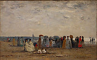Bathers on the Beach at Trouville, 18, boudin
