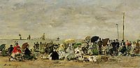 Beach Scene at Trouville, boudin