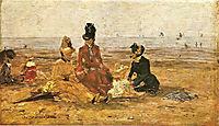 Beach at Trouville, 18, boudin