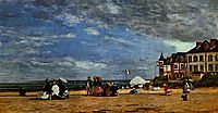 The beach at Trouville, 1864, boudin