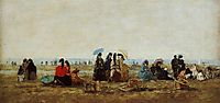 The Beach at Trouville, 1871, boudin