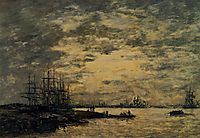 Bordeaux, Boats on the Garonne, c.1875, boudin