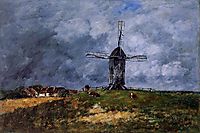Cayeux, Windmill in the Countryside, Morning, 1890, boudin