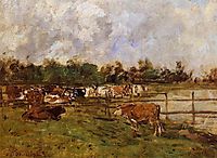 Cows in the Meadow, c.1890, boudin