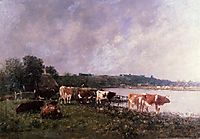 Cows on the Riverbanks of the Touques, 1880, boudin