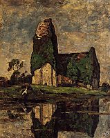 Criqueboeuf, the Church, c.1883, boudin