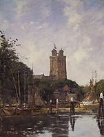 Dordrecht, The Great Church from the Canal, c.1874, boudin