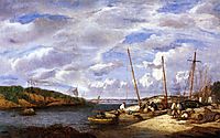 Douarnenez, Fishing Boats at Dockside, 1855, boudin