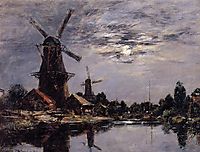 Dutch Windmills, 1884, boudin