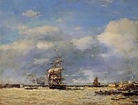 Entrance to Port of Havre, 1864, boudin