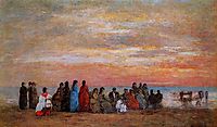 Figures on the Beach at Trouville, 1869, boudin