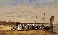 Fishermen of Kerhor Receiving a Blessing at Plougastel, 1870, boudin