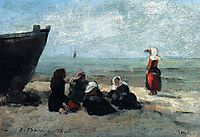 Fisherwives Waiting for the Boats to Return, 1875, boudin