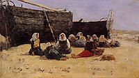 Fishwomen Seated on the Beach at Berck , c.1878, boudin