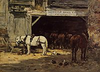 Horses for Hire in a Yard, c.1887, boudin