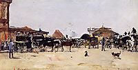 La Place de la Gare a Deauville, 1879, boudin