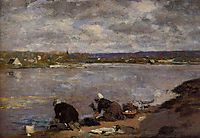 Laundresses on the Banks of the Touques, c.1883, boudin