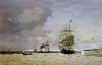 Le Havre. Entrance to the Port., c.1864, boudin