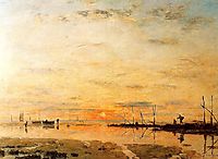 Le Havre. Sunset at Low Tide., 1884, boudin