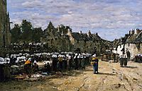 The Market at Landenneau, 1870, boudin