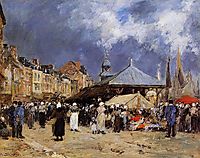 Market at Trouville, 1876, boudin