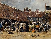 Market at Trouville, 1883, boudin